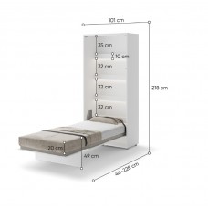 Sienas gulta 90 BED CONCEPT BC-03, balts
